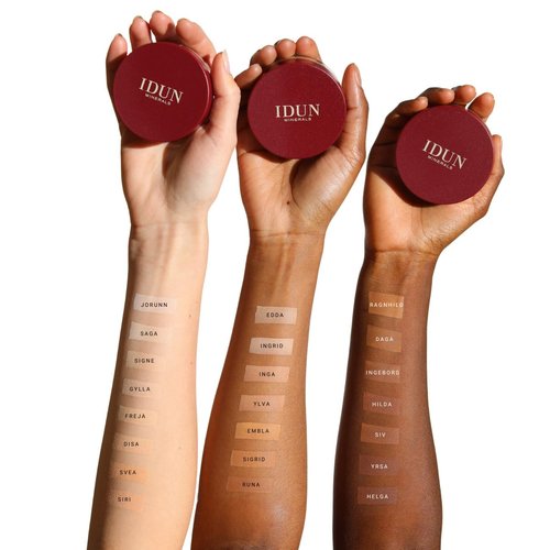 IDUN Minerals Mineral Powder Foundation - Longwear, Lightweight, Smooth - Blurring, Skin-Perfecting Finish - Vegan, Cruelty Free - Signe - 0.25 oz