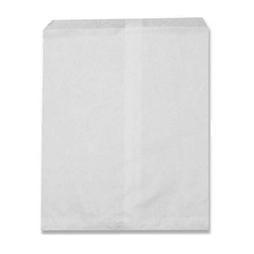 N'icePackaging 50 Qty 12" x 14" Plain White Kraft Flat Plain Paper Gift Bags or Patterned Decorative Bags for candy, cookies, merchandise, pens, Party favors, showers, holidays, events and gifts