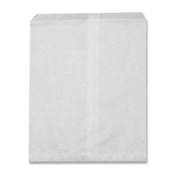 N'icePackaging 50 Qty 12" x 14" Plain White Kraft Flat Plain Paper Gift Bags or Patterned Decorative Bags for candy, cookies, merchandise, pens, Party favors, showers, holidays, events and gifts