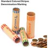NATURALABEL 80 Assorted Preformed Coin Wrappers Rolls, 32 Quarters,16 Pennies, 16 Nickels, 16 Dimes, Durable Change Rolls Wrappers Paper Coins Tubes, Coin Rollers Money Rolls for Coins (80 PCS)