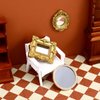Miniature Dollhouse Mirror:1:12 Scale Miniatures Furniture Mirror European Baroque Frame Mini Wall Mirror for Dollhouse Decor,3 pcs/Set