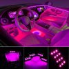 Car LED Strip Light, EJ's SUPER CAR 4pcs 36 LED Car Interior Lights Under Dash Lighting Waterproof Kit,Atmosphere Neon Lights Strip for Car,DC 12V(Pink)