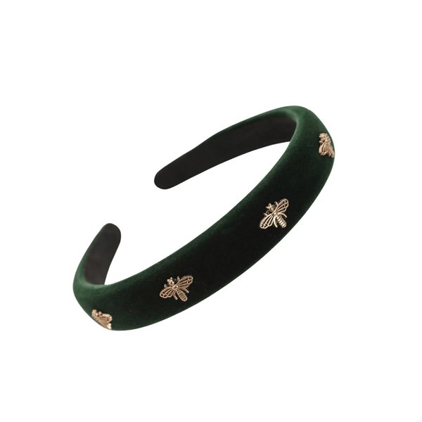 SHENHE Women's Velvet Headband Cute Bee Thin Hair Band Non Slip Fashion Hair Accessory Green One-Size