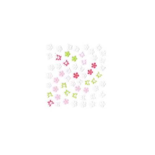 White/Pink/Green Butterfly & Flower Nail Stickers/Decals