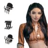 Hann 24 Pieces Double Grip Hair Clips + 2 Claw Hair Clips Metal Snap Hair Clips Hair Barrettes for Hair Making, Salon Supplies (Metal Gray)