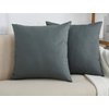 TangDepot Handmade Decorative Solid 100% Cotton Canvas Throw Pillow Covers/Pillow Shams, (22"x22", Steel Grey), 1 Count (Pack of 1)