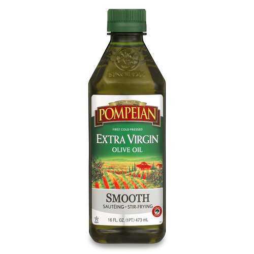 Pompeian Smooth Extra Virgin Olive Oil, First Cold Pressed, Mild and Delicate Flavor, Perfect for...