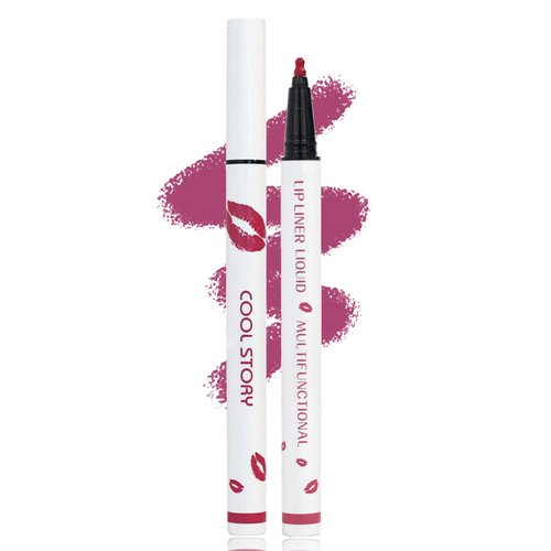 YUANLI Lip Stain Marker Pen, Lip Liner and Lipstick 2 in 1, Long Lasting Waterproof Matte Lip Tint Stain for Women, Hydrating and Waterproof 24 Hour Lip Liner Pencil & Liquid Lipstick - 02
