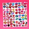 8 Sheets (84PCS) Lip Kiss Temporary Tattoos Stickers Valentines Day Theme Hot Pink Red Birthday Party Decorations Supplies Favors for Kids Girls Women Gifts Prizes Rewards