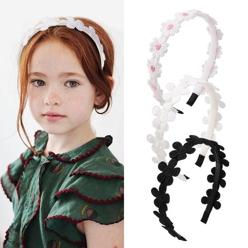 Headbands for Girls Women, 3pc Set - Non Slip Floral Daisy Headbands Cute Lace Hair Accessories for Girls Vintage Boutique Wide Hair Band