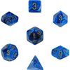 Polyhedral 7-Die Vortex Dice Set - Blue with Gold