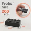 HUIZDQ 200 Piece Classic Building Bricks, 2x4 Building Blocks STEM Creative Building Toys, Dark Grey