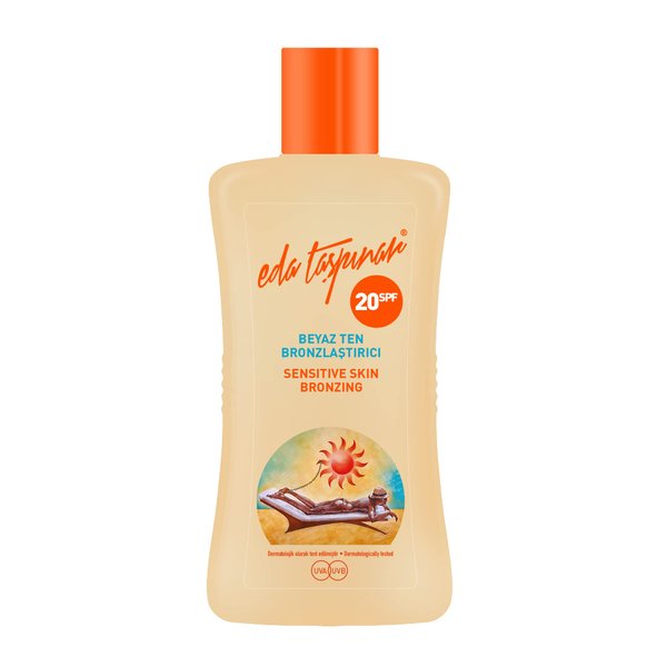 Eda Taspinar SPF 20 Bronzing Lotion for Sensitive Skin, Dark Mediterranean Tan, Comfortable Tanning, All Eyes On You! (200 ml/6.8 fl oz) 1 Pack