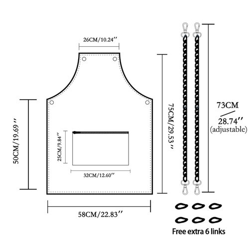 MIKI WELL Hair Stylist Apron - Adjustable Apron with Pockets, Waterproof Barber Apron, Fashion Black PU Leather