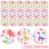 3 Pack Girl Dinosaur Birthday Party Tablecloth, Pink Dinosaur Table Cloth Rectangle, Dinosaur World Table Cover Plastic Disposable Party Decoration for Dinosaur Theme, Girls Birthday, 54x108 inch