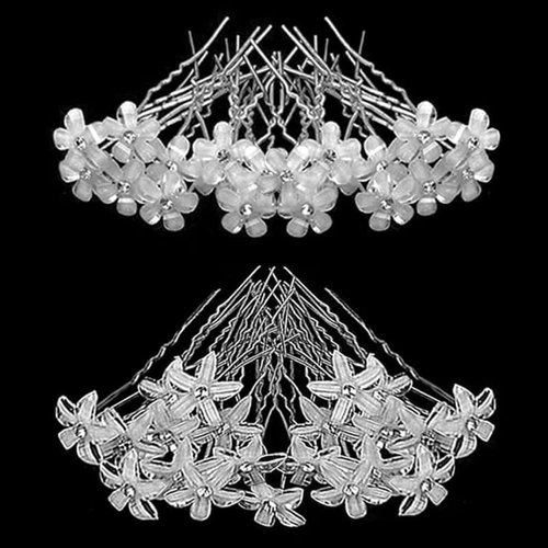 40Pcs Bridal Wedding Hair Pins, BetterJonny Flower Crystal Pearl Hair Clips Rhinestone Hair Acces...