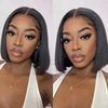 DÉBUT Short Bob 4x4 Lace Closure Straight Hair Wigs 100% Human Hair Glueless Wig Brazilian Virgin Hair Lace Front Wigs Natural Color 8 Inch