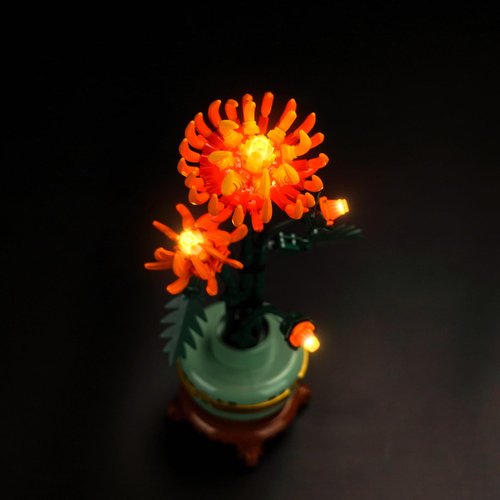 BrickBling Light Compatible with Lego Icons Chrysanthemum Flower Décor, LED Lighting Compatible with Lego Chrysanthemums Compatible with Lego 10368, Light up Your Botanical Collection (No Model Set)