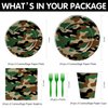 Xenorik Camouflage Plates And Napkins Party Supplies - Camo Camouflage Themed Party Decorations Tableware, Plate, Cup, Napkin, Fork, Hunting Army Military Theme Birthday Table Decorations | Serve 24