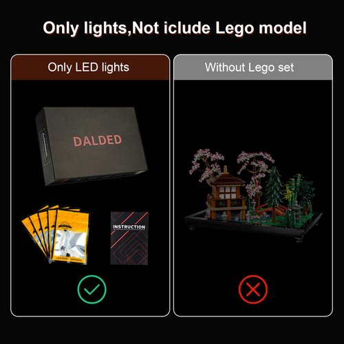 DALDED LED Lighting Kit for Lego Icons Tranquil Garden, LED Light Compatible with Lego 10315 Building Block Models (Remote Control Version)