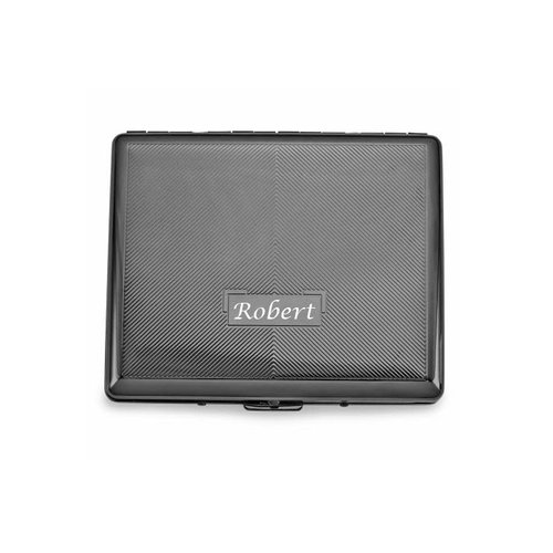 Personalized Gunmetal Paisley Cigarette Case Engraved Free - Ships from USA