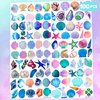 100 PCS Sea Shell Mermaid Birthday Party Decorations Favors Supplies Beach Ocean Seashells Decor Temporary Tattoos Stickers for Girls Boys Cute Gifts School Prizes Rewards