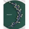 Brihasory Blue Bridal Headband Wedding Headpiece for Bride Rhinestone Hair Accessories for Women Girls Prom Hair Vine Bridesmaid Gifts