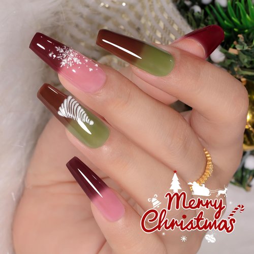 YTD Likomey Color Changing Gel Nail Polish,15ml Translucent Nude Pink Burgundy Red Mood Temperature Change Color Christmas Winter Ombre Thermal Salon Home Nail Art Manicure UV Nail Gel Varnish,WB08