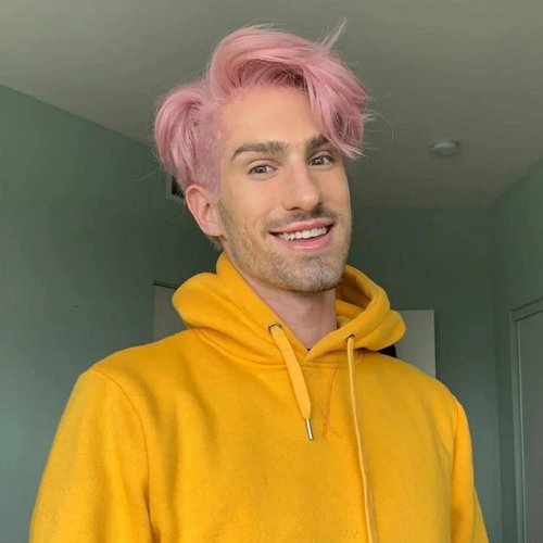 Pink Wigs for Men, Fluffy Realistic Short Curly Men's Wigs Side Parted Natural Looking Men's Wigs for Everyday Dress Up Cosplay Costumes Halloween Wigs for Fancy Dress