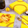 ADXCO 48 Pack Softball Paper Napkins 13 x 13 Inches Softball Disposable Napkins Paper Cocktail Napkins Sports Themed Party Napkins for Birthday Party, Softball Theme Party Supplies