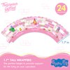 Treasures Gifted 24ct Princess Peppa Pig Cupcake Toppers & Wrappers - Peppa Pig Cake Decoration - Officially Licensed Peppa Pig Birthday Party Supplies - Peppa Pig Party Supplies - Peppa Pig Toppers