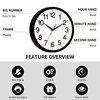 Rohioue Wall Clock, Modern 10 Inch Battery Operated Wall Clocks, Silent Non Ticking Analog Clock for Living Room, Office, Home, Bedroom, Kitchen, Bathroom(Black)