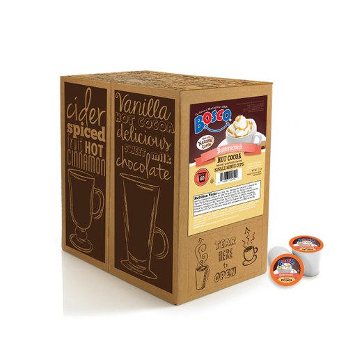 Bosco Single-Cup Hot Cocoa for Keurig K-Cup Brewers, Butterscotch, 40 Count