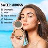 Oulac Shimmer Bronzer Powder Face Makeup with Mirror - Natural SunKissed Bronzer Look,Highly Pigmented Cream Bronzer, Long Lasting Glow, Easy to Blend, Vegan & Cruelty-Free B02