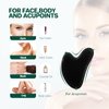 Gua Sha Facial Tool Guasha Board Natural Jade Stone for SPA Acupuncture Therapy Trigger Point Treatment, Relieve Muscle Tensions Reduce Puffiness (Black)