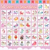 Partywind Temporary Tattoos for Kids Party Supplies, 50 Individually Wrapped Sheets Glow Tattoo Stickers for Girls Party Decorations Favors, Luminous Tattoos for Girls Toys