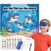 Pin The Fish on The Shark Party Game, Ocean Shark Themed Birthday Party Supplies Decorations for Kids