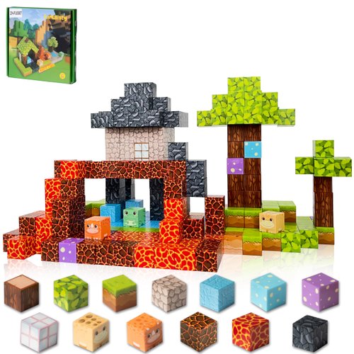 FurUlixty Magnetic Blocks Toddlers Toys - Build Cubes Magnet World 3+ Years Old STEM Learning Sensory Toys, Building Blocks Montessori Educational Gift for Preschool Kids Boys Girls (46Pcs)