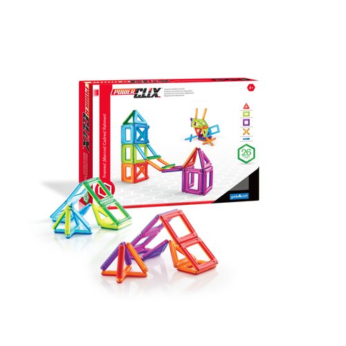 Guidecraft PowerClix Frame Magnetic Building Blocks Set - 26 Piece, Stem Educational Creative Construction Toy