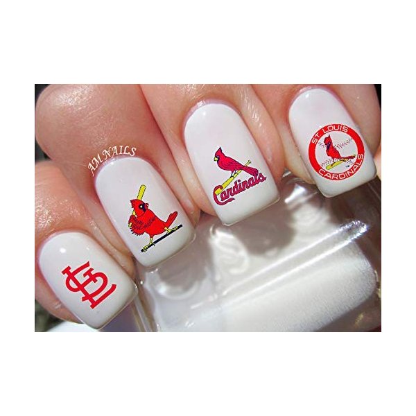 St Louis Cardinals Water Nail Art Transfers Stickers Decals - Set of 50 - A1332