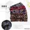 Aceorna Boho Headbands Wide Bandeau Hair Wraps - Knot Turban, Leopard Print, Twist Elastic Yoga Sweatbands, Stylish for Women and Girls - 4 Pcs (Set c)