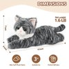 Cuckool Gray Tabby Cat Stuffed Animals, Microwavable Stuffed Animals Heating Pad for Cramps, Pain Stress Relief, Heatable & Coolable Lavender Scented Plush Toys for Anxiety, Women Kids Bedtime