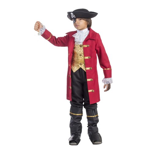 Dress Up America Kids Pirate Costume Boys - Captain Hook Costume Kids - Authentic & Detailed Pirate Captain Costume
