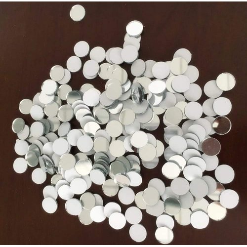Set of 200pcs Small Round Glass Crafts, Real Glass Mirror Mosaic Tiles (Dia 1x1cm)
