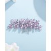 Rumtock Boho Violet Crystal Hair Comb for Women Girls Wedding Bridal Hair Piece Handmade Jewelry Banquet Prom (Violet)