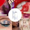 Geylas Silver Body Glitter Gel, Chunky Glitter Stick for Face Body Hair Eyes Lips, Mermaid Women Holographic Sparking Sequins Rave Accessories Singer Concerts Music Festival Makeup