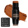 Nudestix Nudies Matte Cream Bronzer 3-in-1 All Over Face Colour for Face, Eyes, and Lips w/Blending Brush (Terracotta Tan)