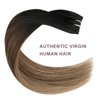 FUBILI Clip in Human Hair Extensions Balayage Natural Black to Chocolate Brown Mix Caramel Blonde Ombre Real Hair Clip on Extensions 20 Inch Natural Hair Extensions 30g 5Pcs