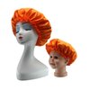 SweetEasy Set of 2 Parent-Child Satin Sleep Bonnet Sleep Night Cap with Elastic Band Washable Frizzy Curly Dreadlocks Braid （Orange