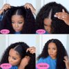 Domiso Curly V Part Wig Human Hair Upgrade U Part Wigs Human Hair Wigs for Black Women Human Hair Glueless V Shape Wigs Kinky Curly Wigs No Leave Out 180% Density Natural Color 18 Inch